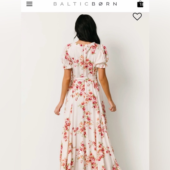 Baltic Born Medium Cream Pink Floral Charming Maxi Dress Shabby Chic - Picture 3 of 8